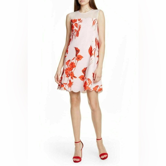Ted Baker London Dresses & Skirts - Ted Baker Jaazmin Fantasia-Print Mini Scuba Scallop Dress NWOT US 6
